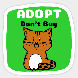 Adopt Don't Buy Cute Kitty Sticker